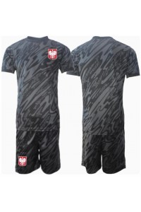 Fotbalové Dres Polsko Brankářské Dětské Venkovní Oblečení ME 2024 Krátký Rukáv (+ trenýrky)